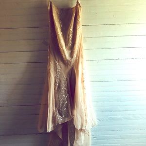 Gold high low dress